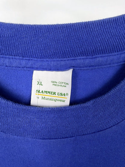 Bright blue Time to Waste pocket tee — back
