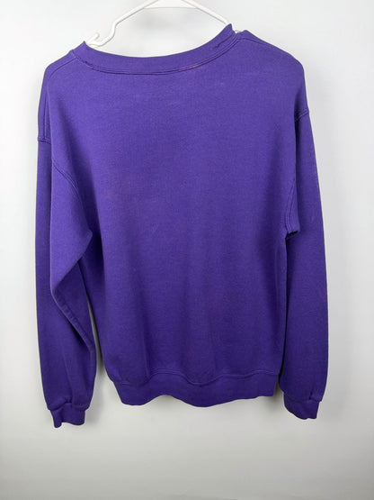 Purple bleached glittered Time to Waste sweatshirt — detail