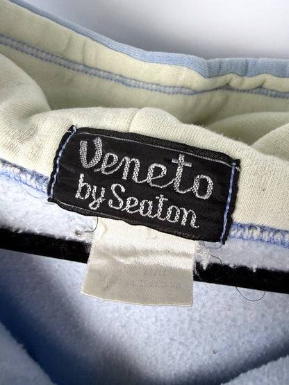Baby blue 80s Time to Waste hoodie — detail