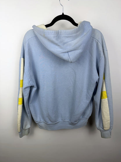 Baby blue 80s Time to Waste hoodie — detail