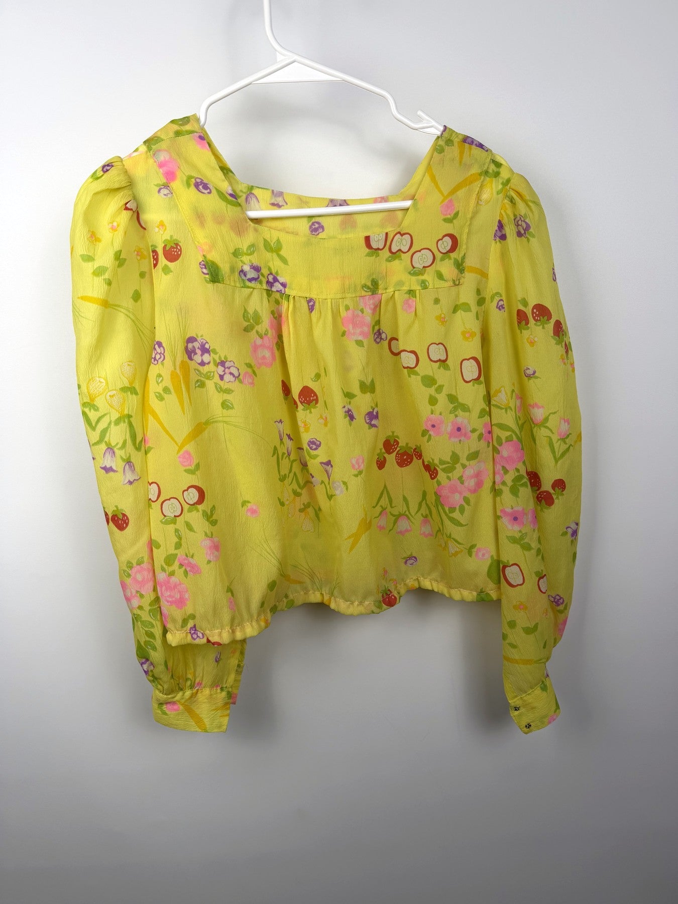 Sunshine yellow floral crop top by Time to Waste