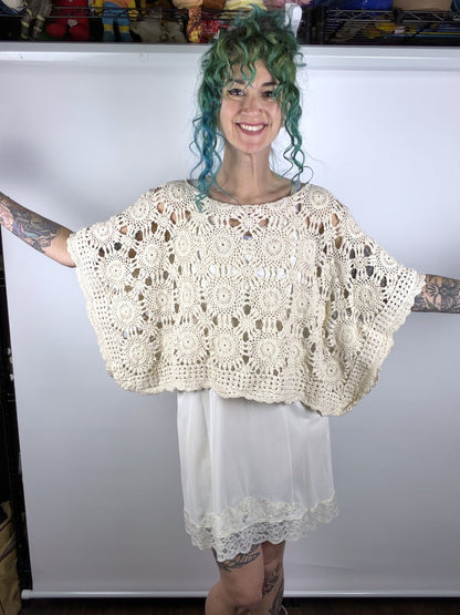 Handmade doily-lace statement top by Time to Waste