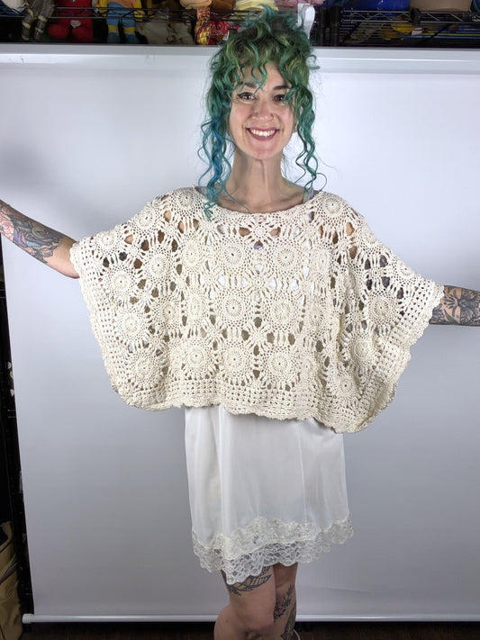 Handmade doily-lace statement top by Time to Waste