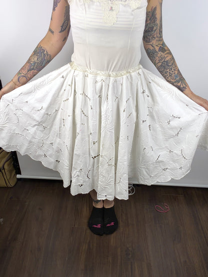 Handmade frilly circle skirt with cutouts by Time to Waste