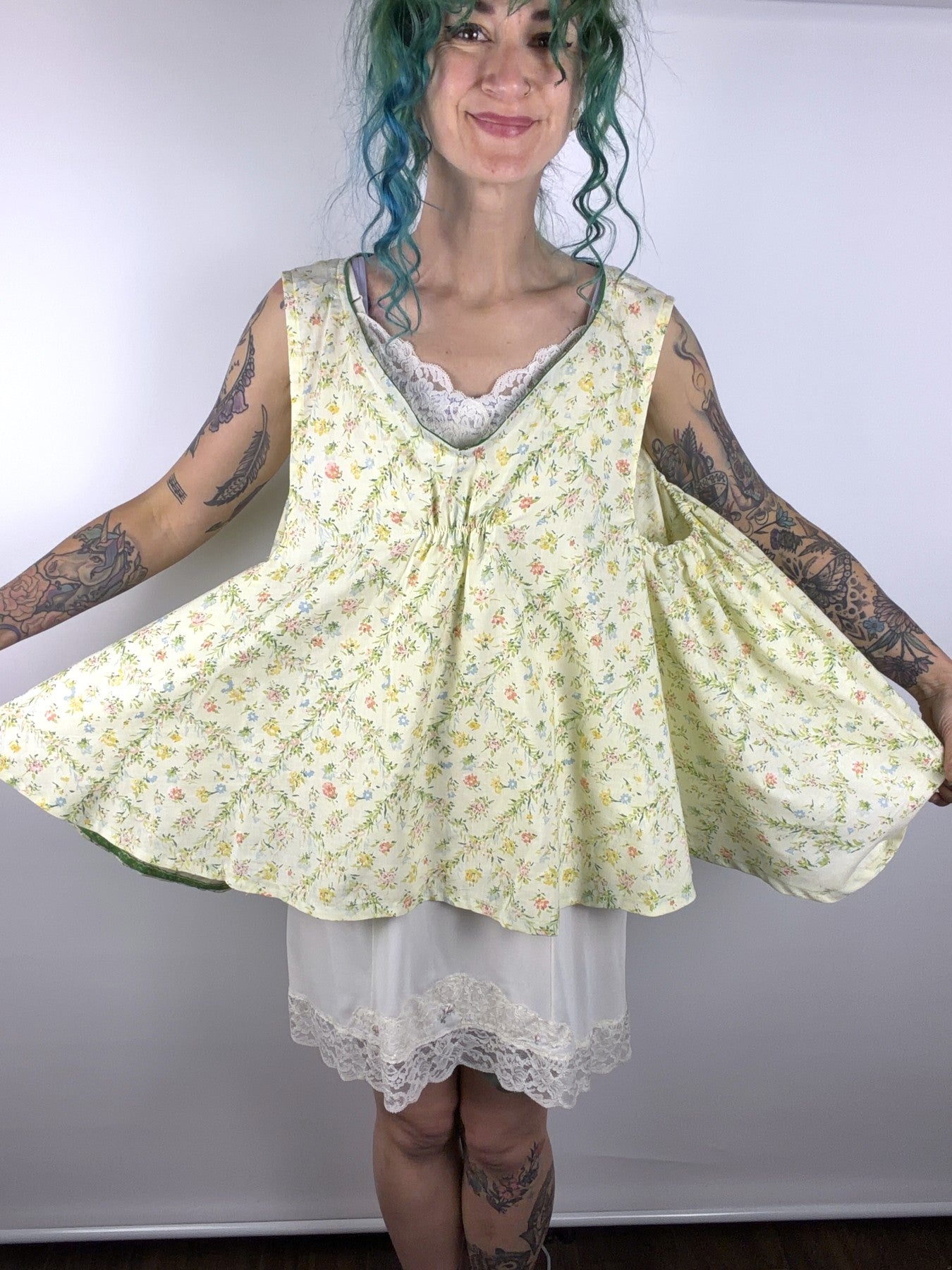 Handmade floral smock top by Time to Waste