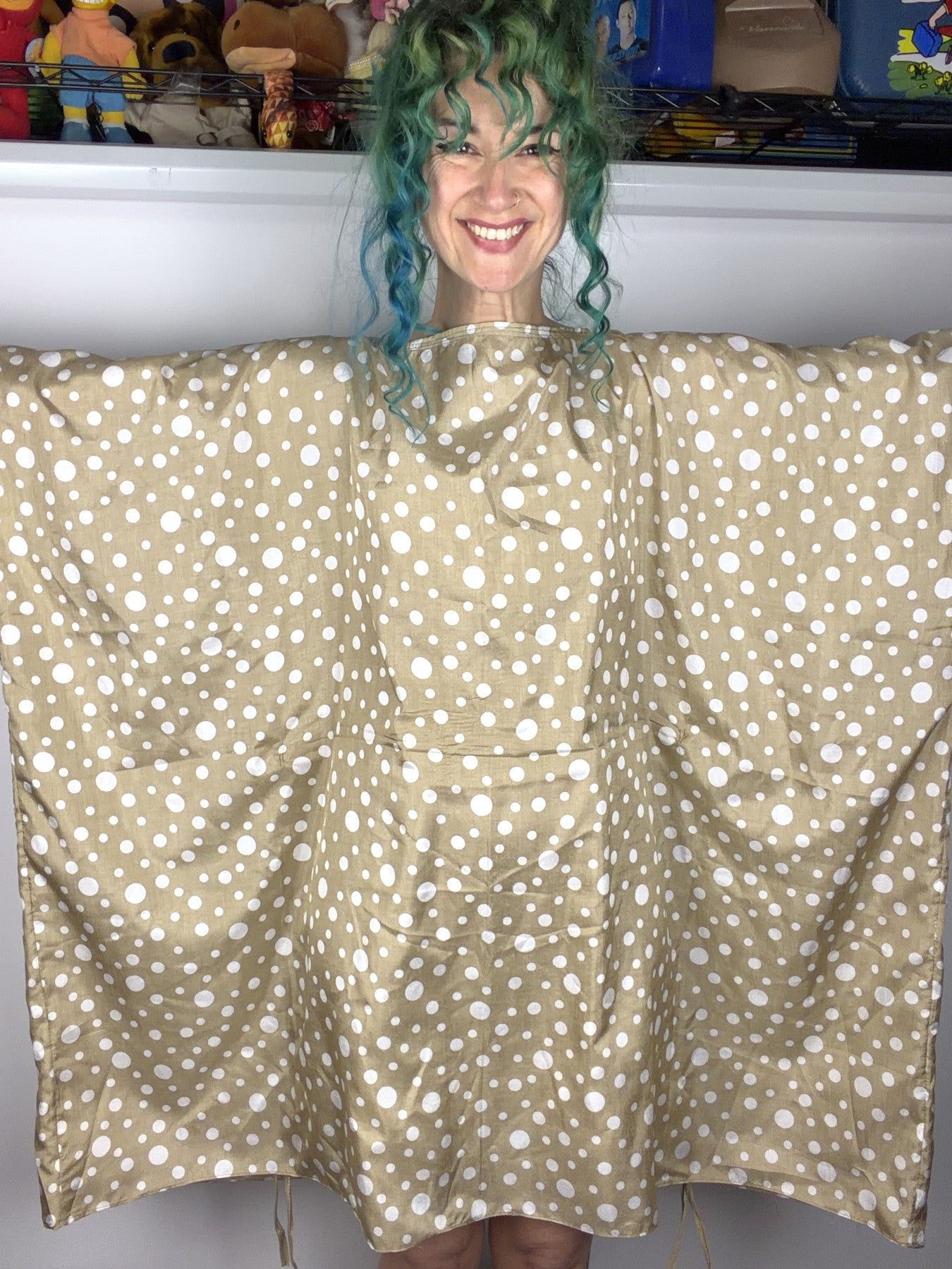 Handmade polka dot kaftan dress — view 3