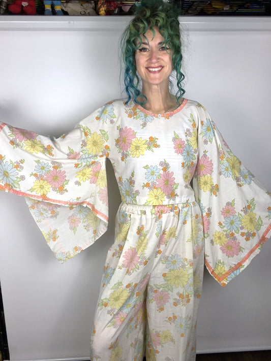 Handmade bell sleeve two-piece set by Time to Waste