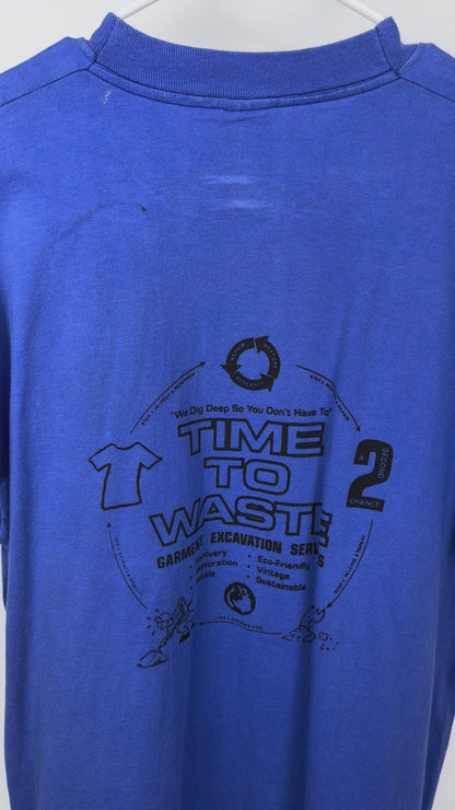 Time to Waste Pocket Tee, Blue & Thrashed (M/L)