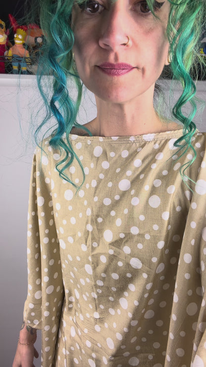 Polka Dot Kaftan Dress (OSFM)