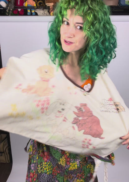 Pound Puppies / Floral Reversible Wrap Top (OSFM)