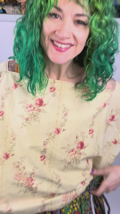 Floral Square Reversible Wrap Top (OSFM)