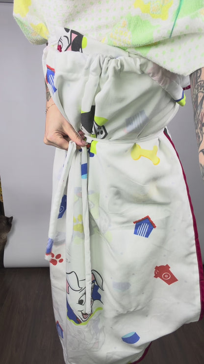Dog Gone It, convertible wrap skirt/dress: M-XL