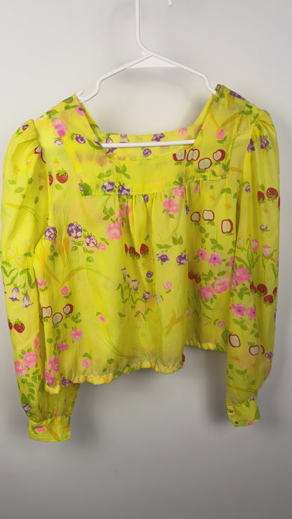 Sunshine Garden Crop Top Upcycle (M)