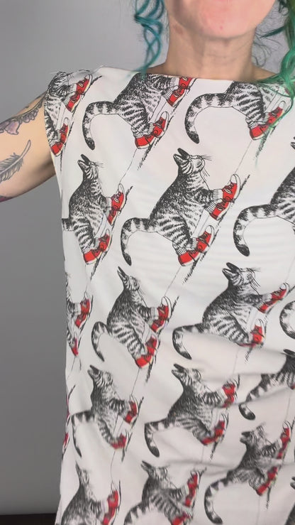 The Cat's Outta the Bag, avant garde dress: S-L