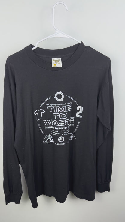 Time to Waste Long Sleeve Tee, Black (L)