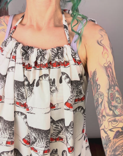 Feline Fine or Feelin' Catty, backless jumpsuit: OSFM